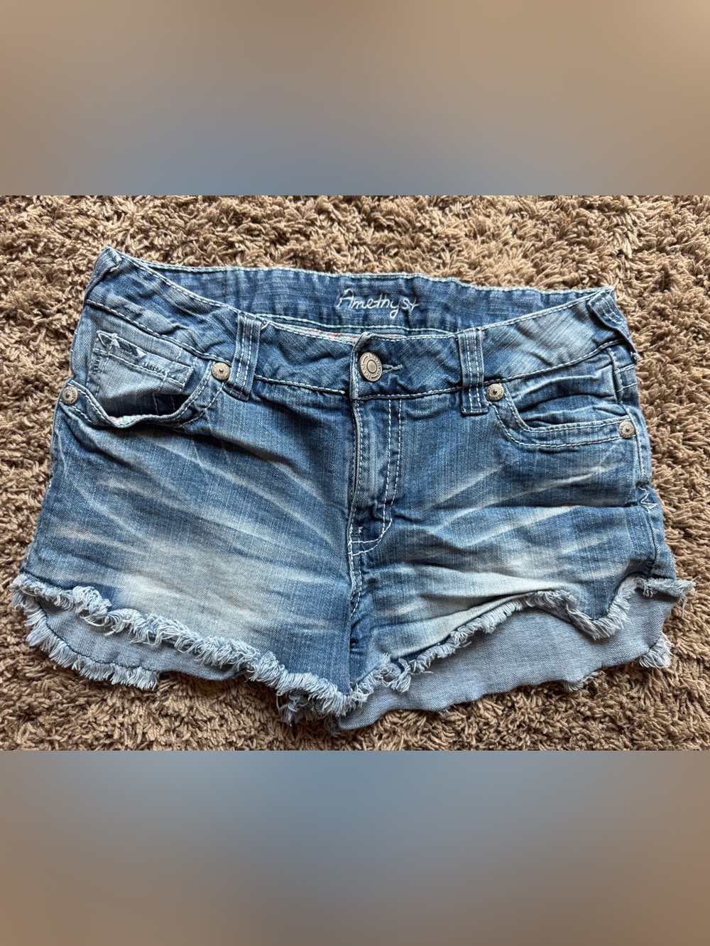 Amethyst Jeans Light Blue Distressed Denim Shorts